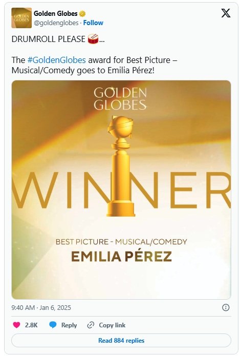 Golden Globe Awards 2025 Misses Out; See Full Winners List Bollywoodlifes.in