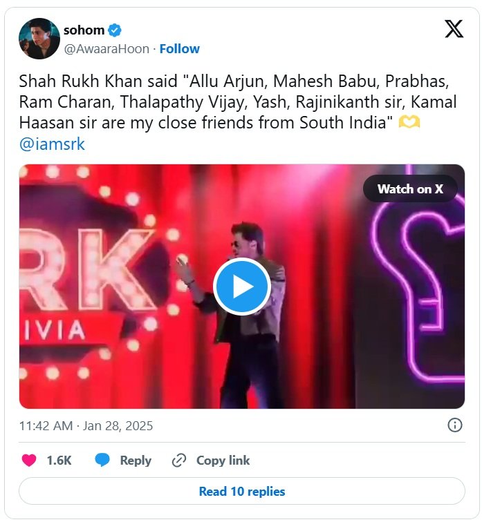 Shah Rukh Khan Picks His Favorites Allu Arjun, Prabhas & Ram Charan Take the Spotlight Bollywoodlifes.in