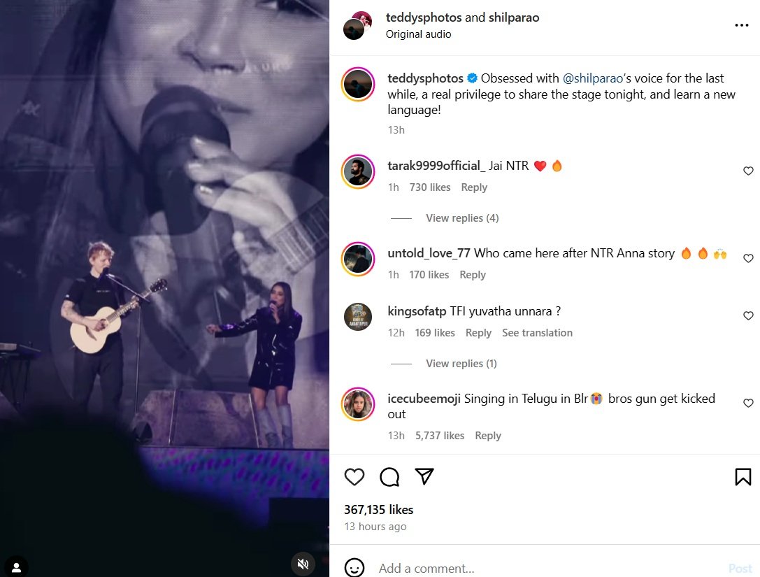 Ed Sheeran Sings 'Chuttamale' with Shilpa Rao in Bengaluru Bollywoodlifes.in