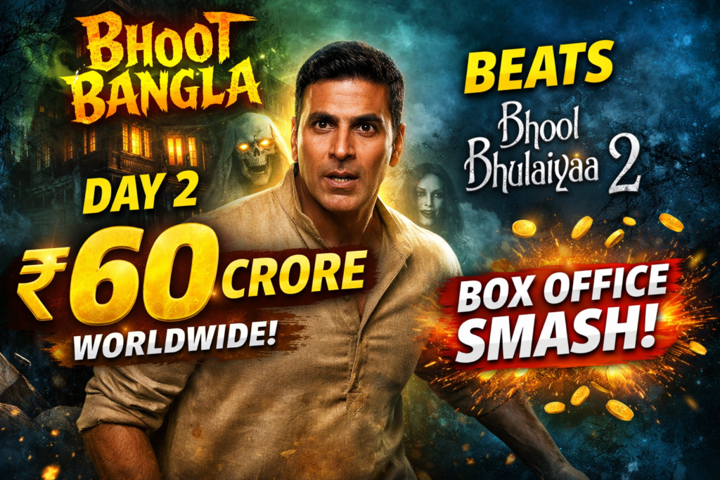 Bhoot Bangla Day 2 ₹60 Cr Beats Bhool Bhulaiyaa 2